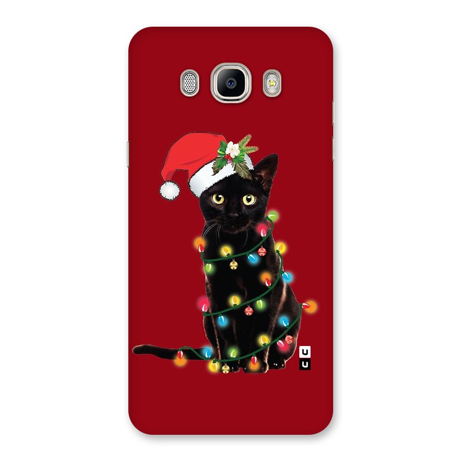 Christmas Cap Cute Cat Back Case for Galaxy On8