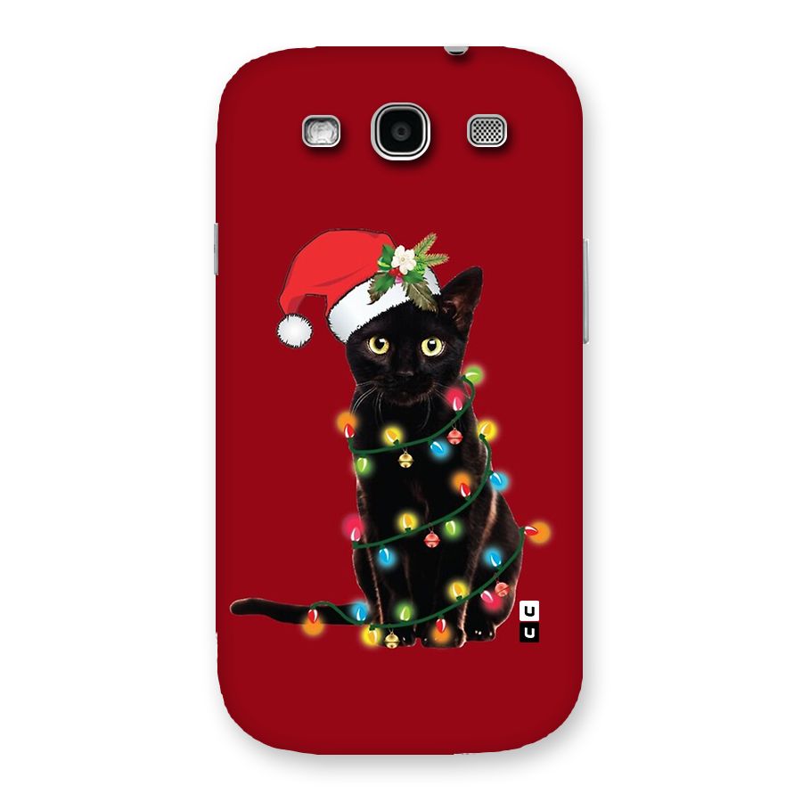 Christmas Cap Cute Cat Back Case for Galaxy S3