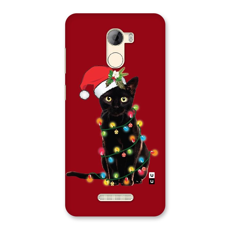 Christmas Cap Cute Cat Back Case for Gionee A1 LIte