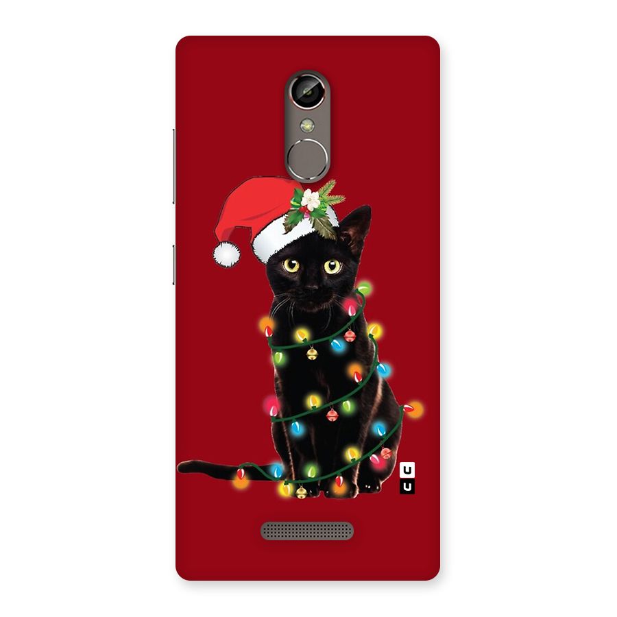 Christmas Cap Cute Cat Back Case for Gionee S6s