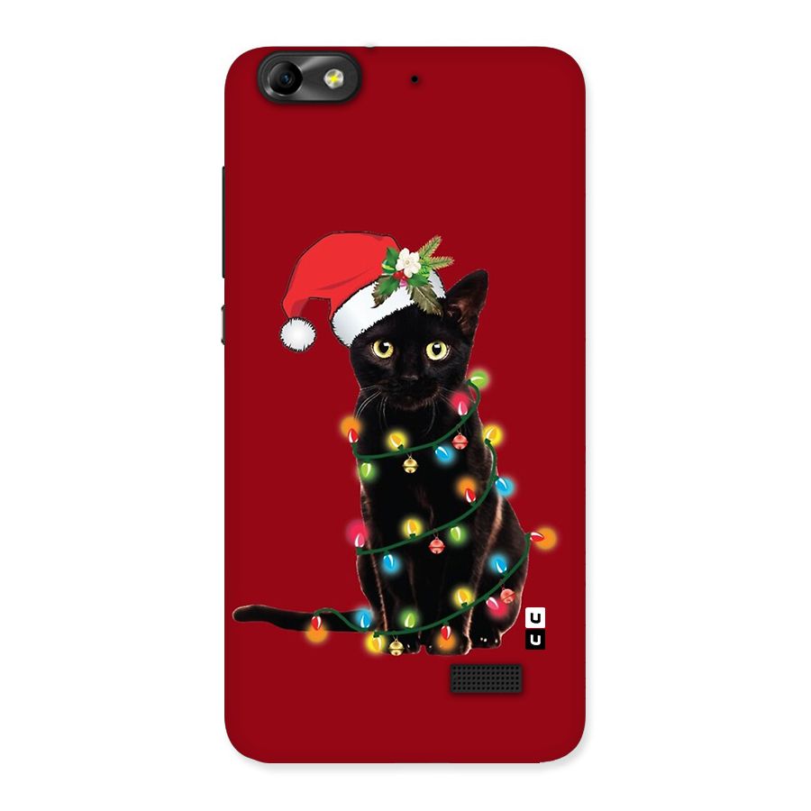 Christmas Cap Cute Cat Back Case for Honor 4C
