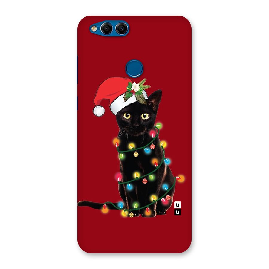 Christmas Cap Cute Cat Back Case for Honor 7X