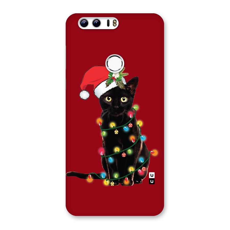 Christmas Cap Cute Cat Back Case for Honor 8