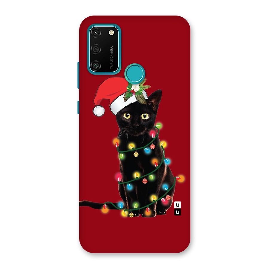Christmas Cap Cute Cat Back Case for Honor 9A