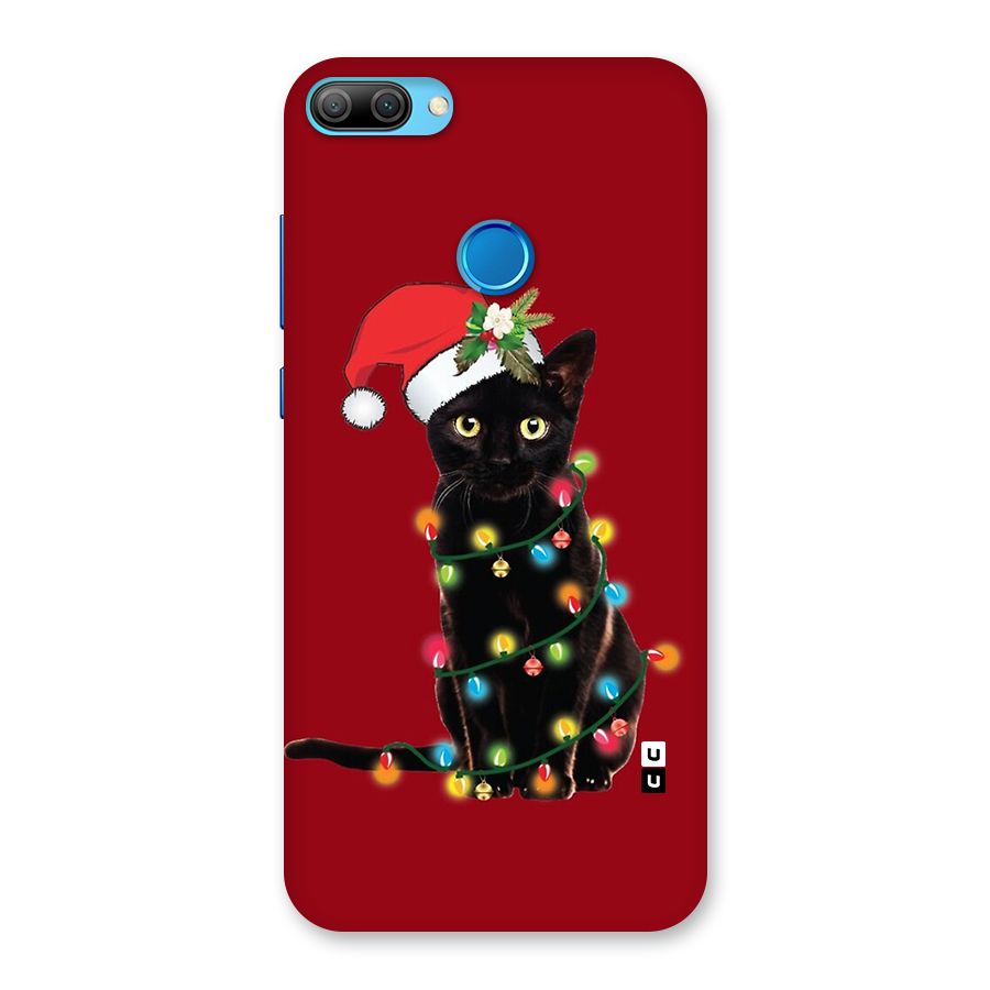 Christmas Cap Cute Cat Back Case for Honor 9N