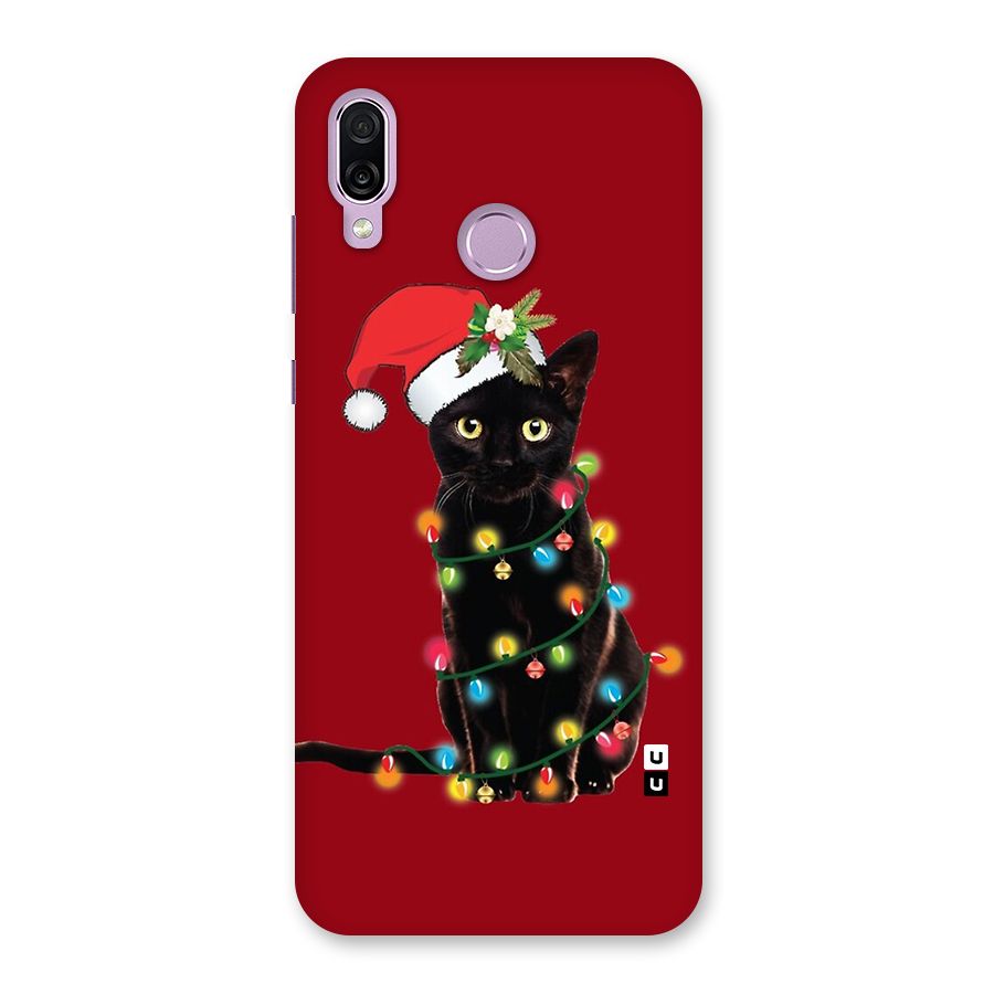 Christmas Cap Cute Cat Back Case for Honor Play