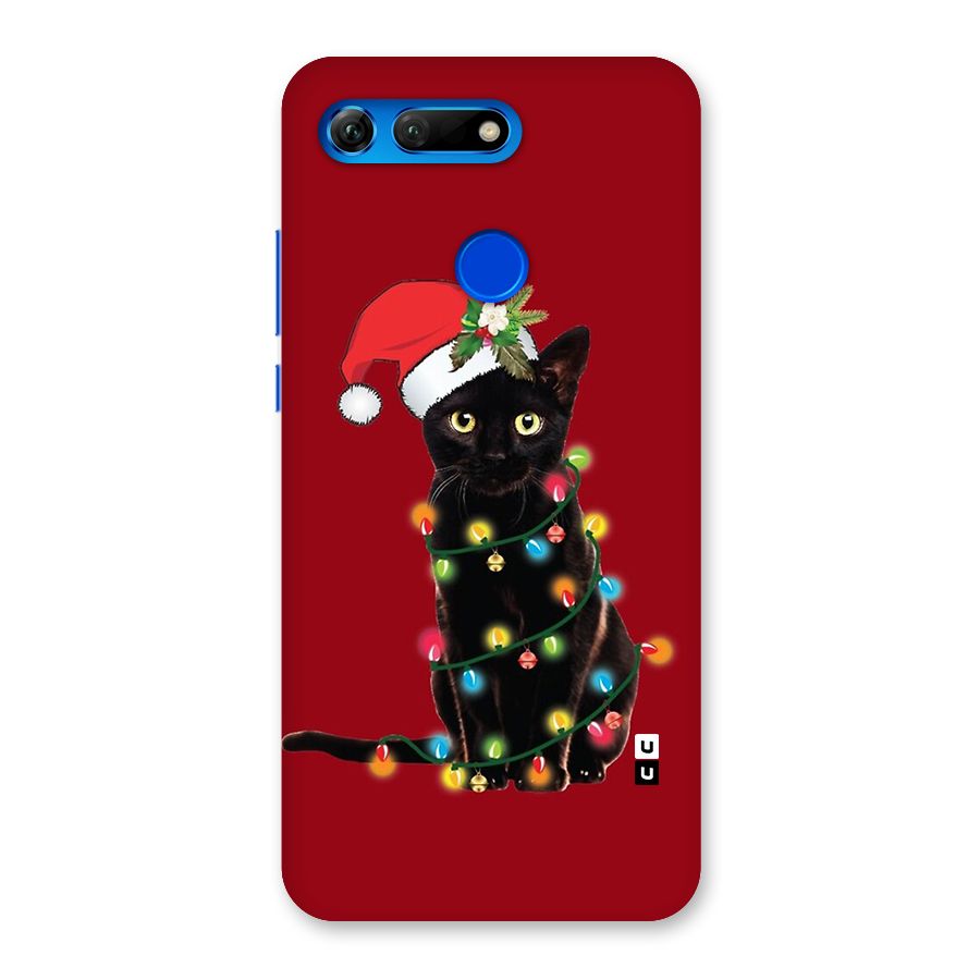 Christmas Cap Cute Cat Back Case for Honor View 20