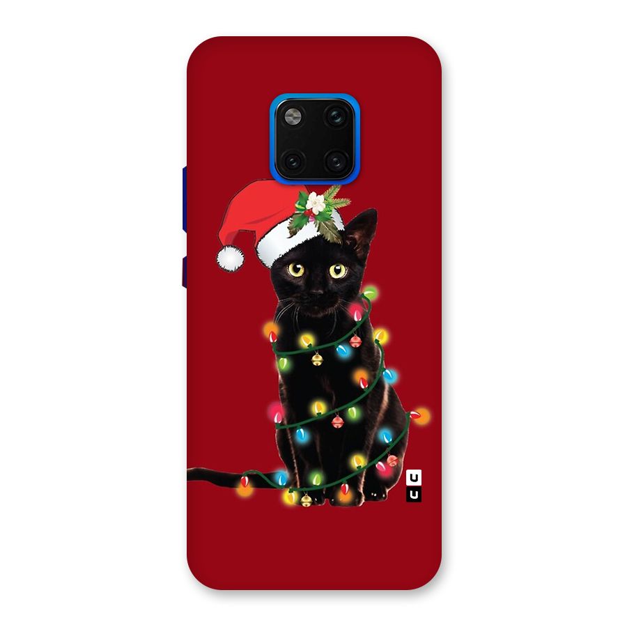 Christmas Cap Cute Cat Back Case for Huawei Mate 20 Pro