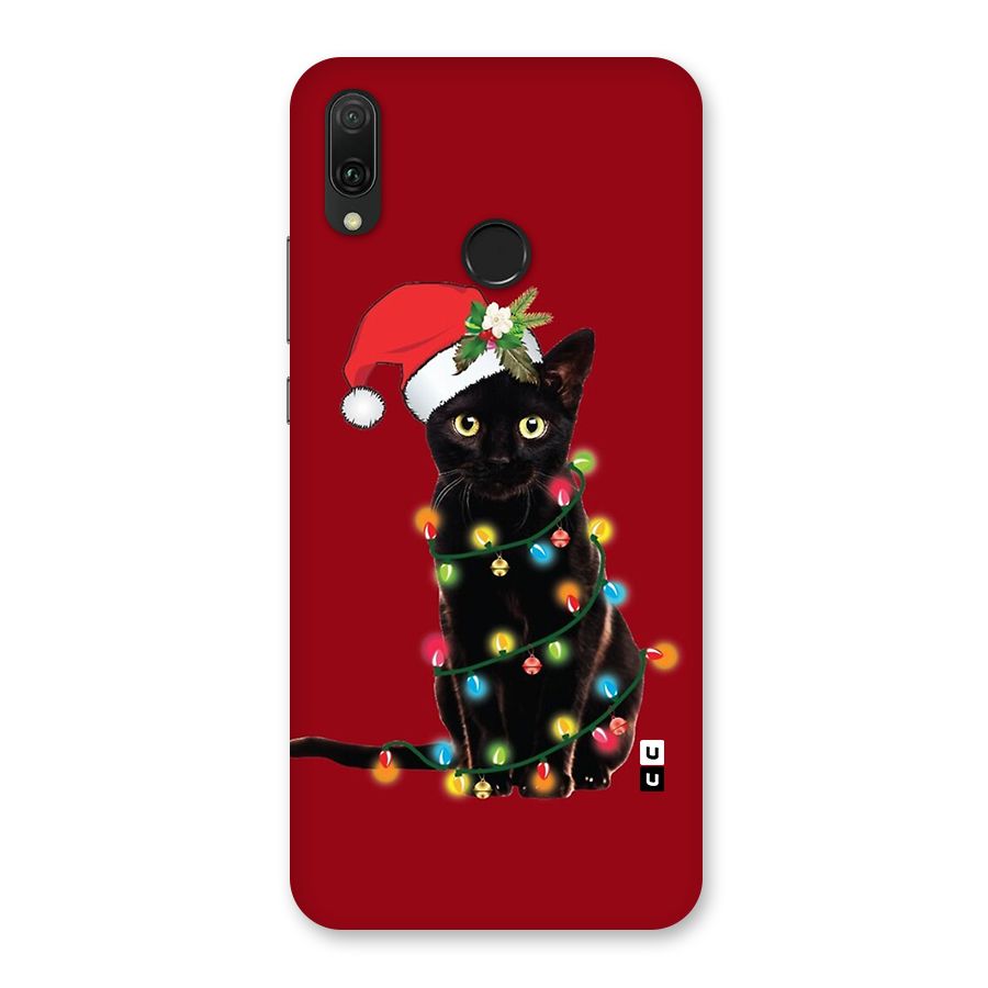 Christmas Cap Cute Cat Back Case for Huawei Y9 (2019)