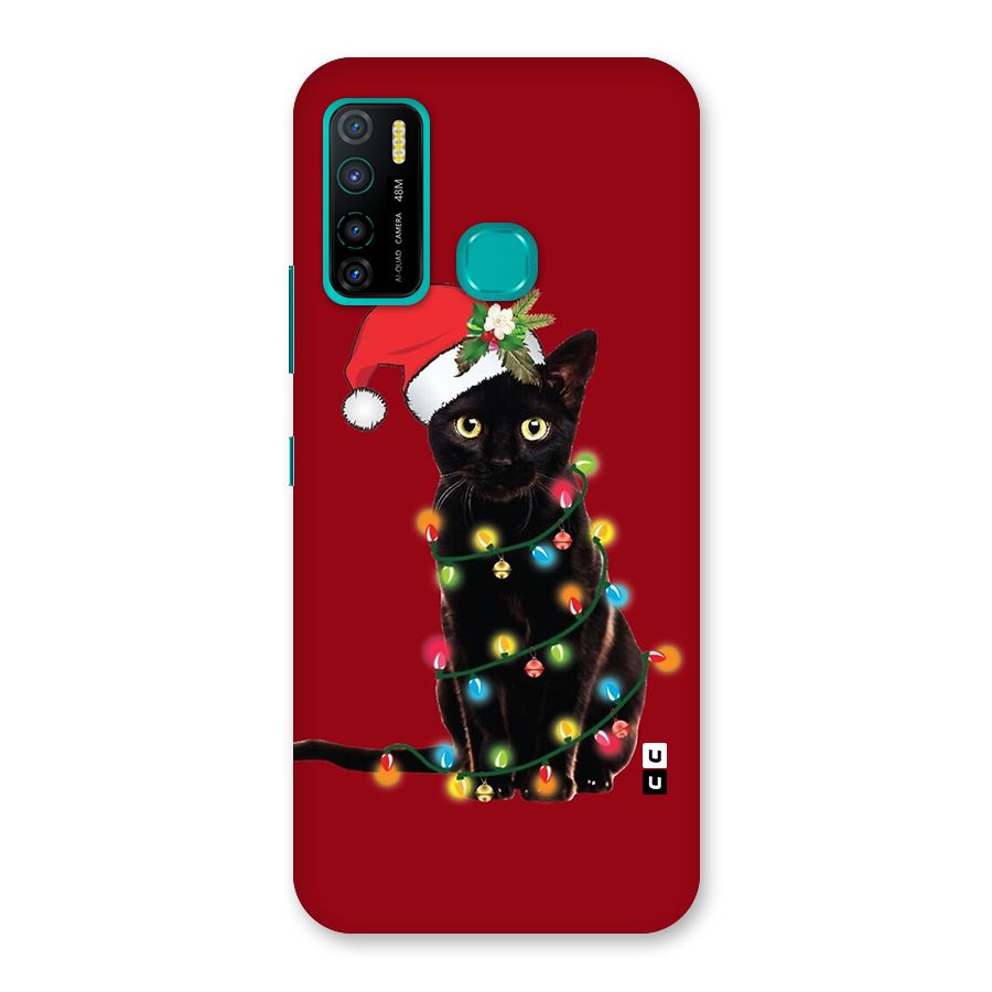Christmas Cap Cute Cat Back Case for Infinix Hot 9 Pro