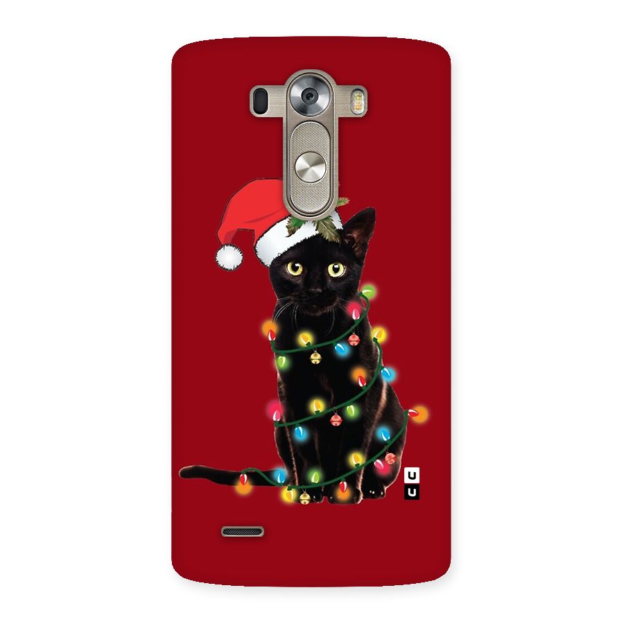 Christmas Cap Cute Cat Back Case for LG G3