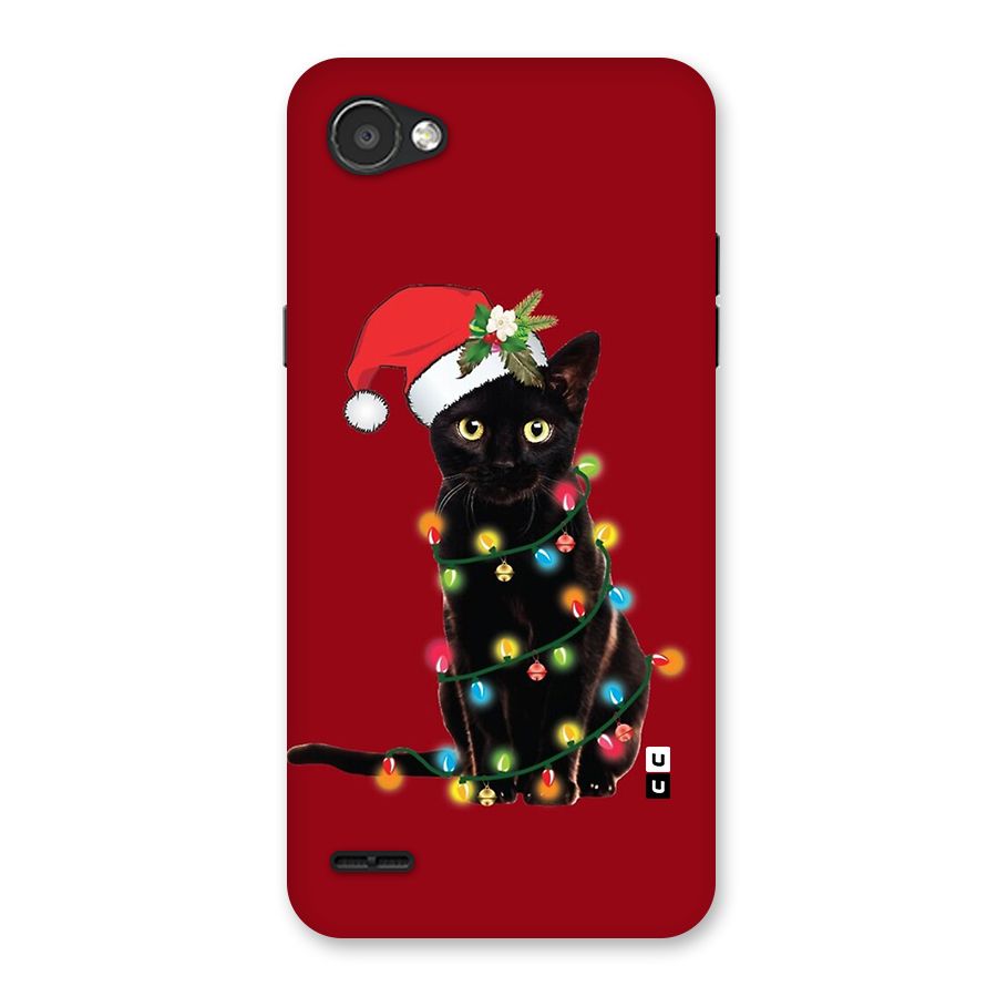 Christmas Cap Cute Cat Back Case for LG Q6