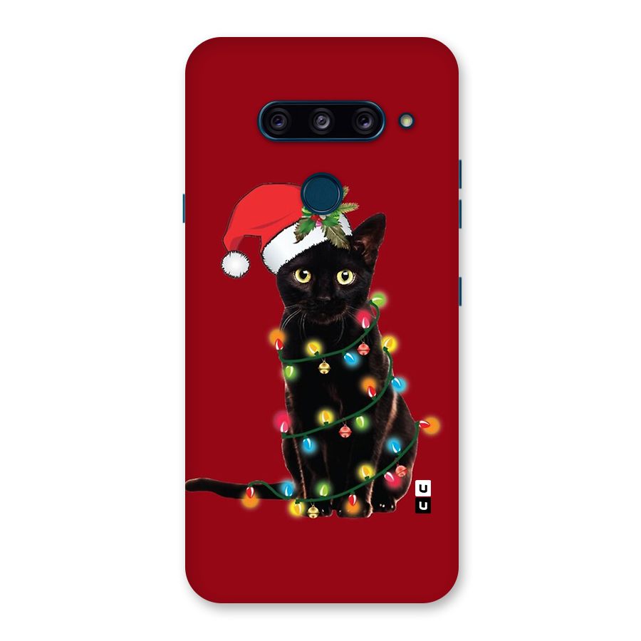Christmas Cap Cute Cat Back Case for LG  V40 ThinQ