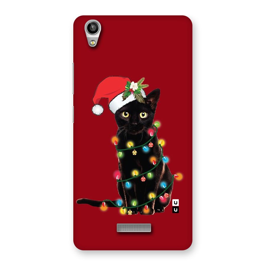 Christmas Cap Cute Cat Back Case for Lava Pixel V1