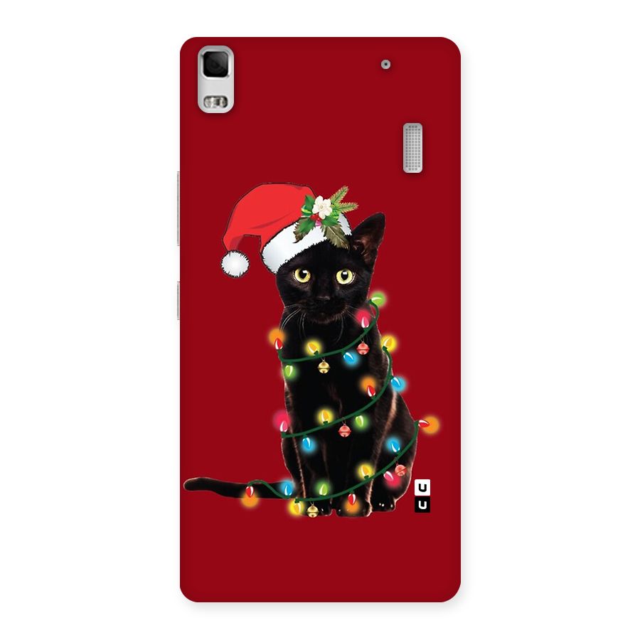 Christmas Cap Cute Cat Back Case for Lenovo K3 Note