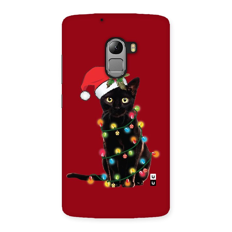 Christmas Cap Cute Cat Back Case for Lenovo K4 Note