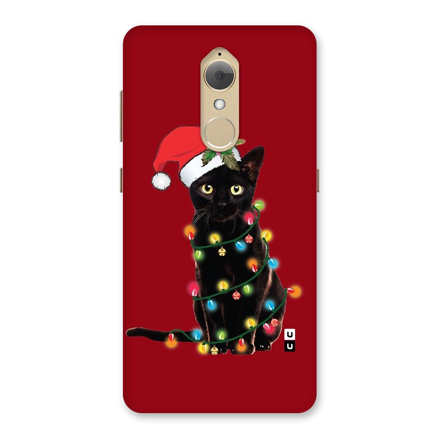 Christmas Cap Cute Cat Back Case for Lenovo K8
