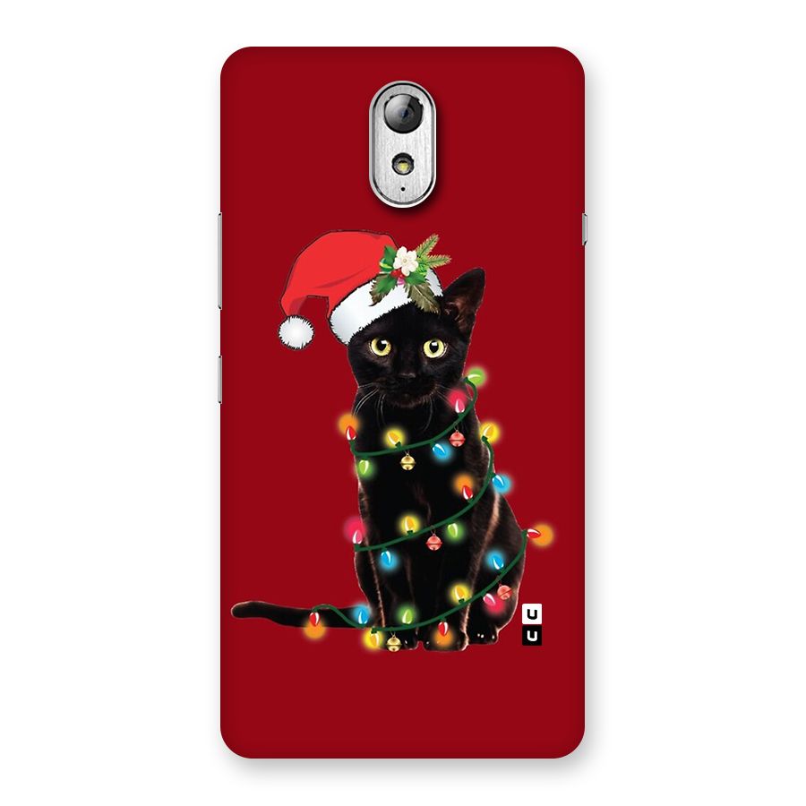 Christmas Cap Cute Cat Back Case for Lenovo Vibe P1M