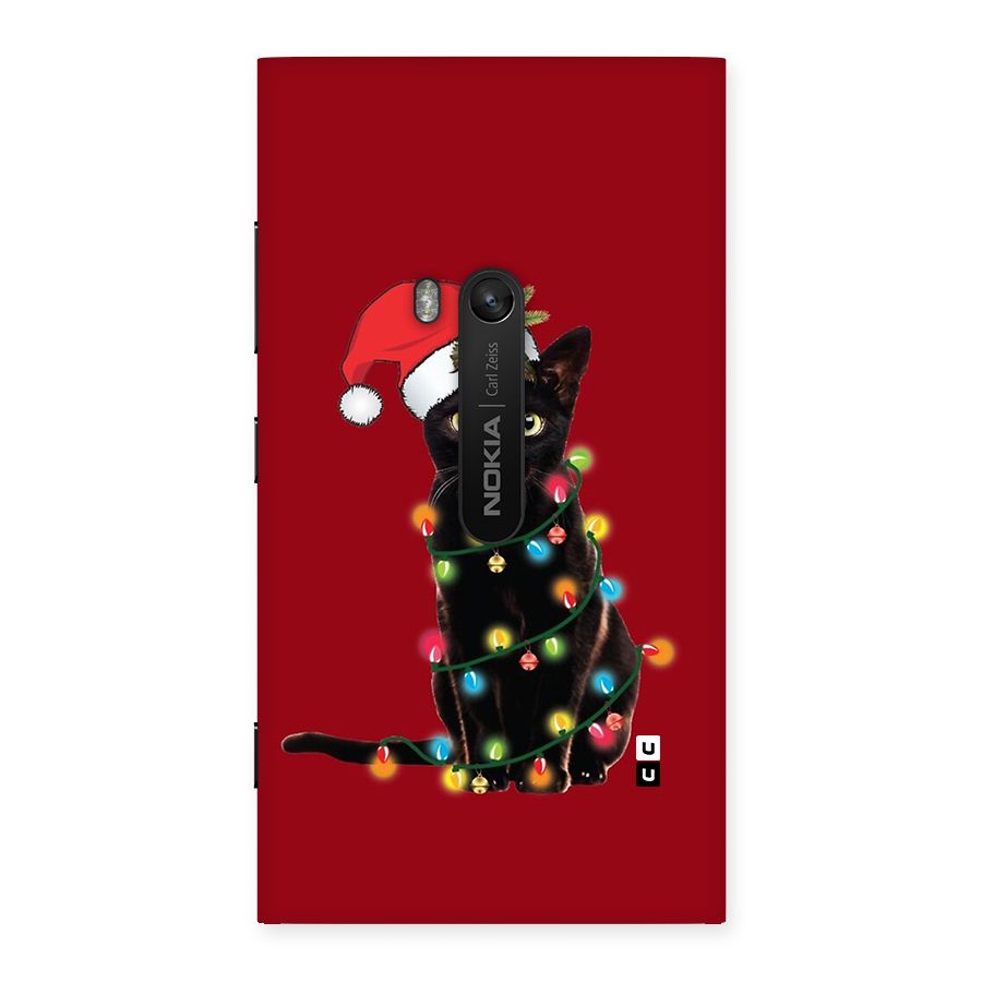 Christmas Cap Cute Cat Back Case for Lumia 920