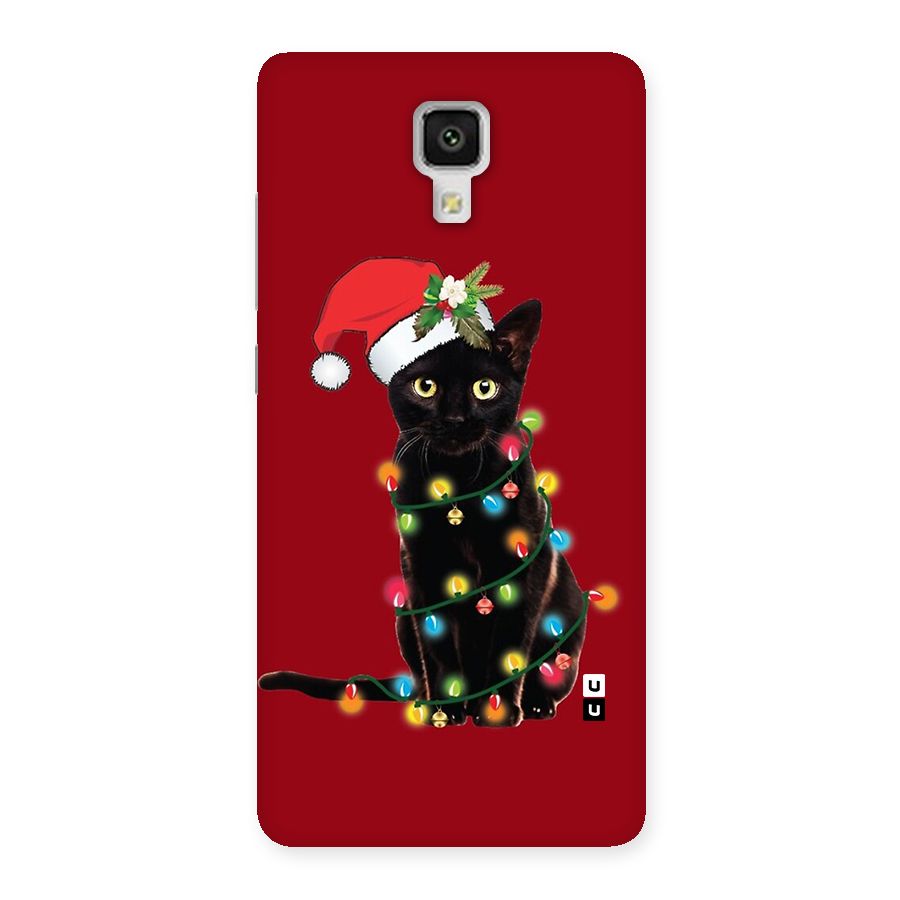 Christmas Cap Cute Cat Back Case for Mi4