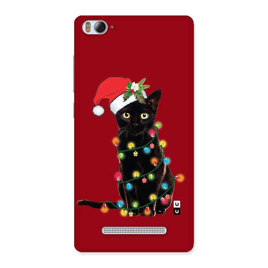 Christmas Cap Cute Cat Back Case for Mi4i