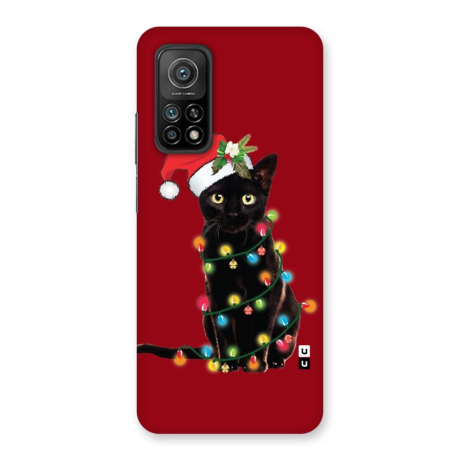 Christmas Cap Cute Cat Back Case for Mi 10T Pro 5G