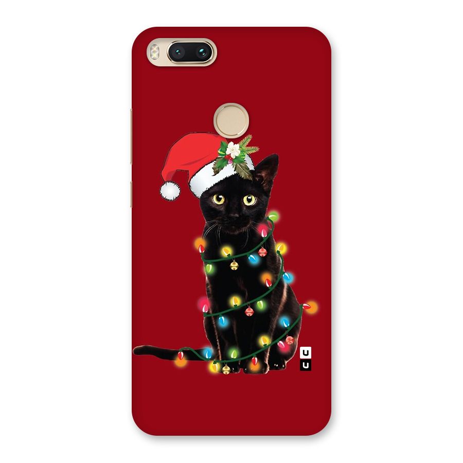 Christmas Cap Cute Cat Back Case for Mi A1