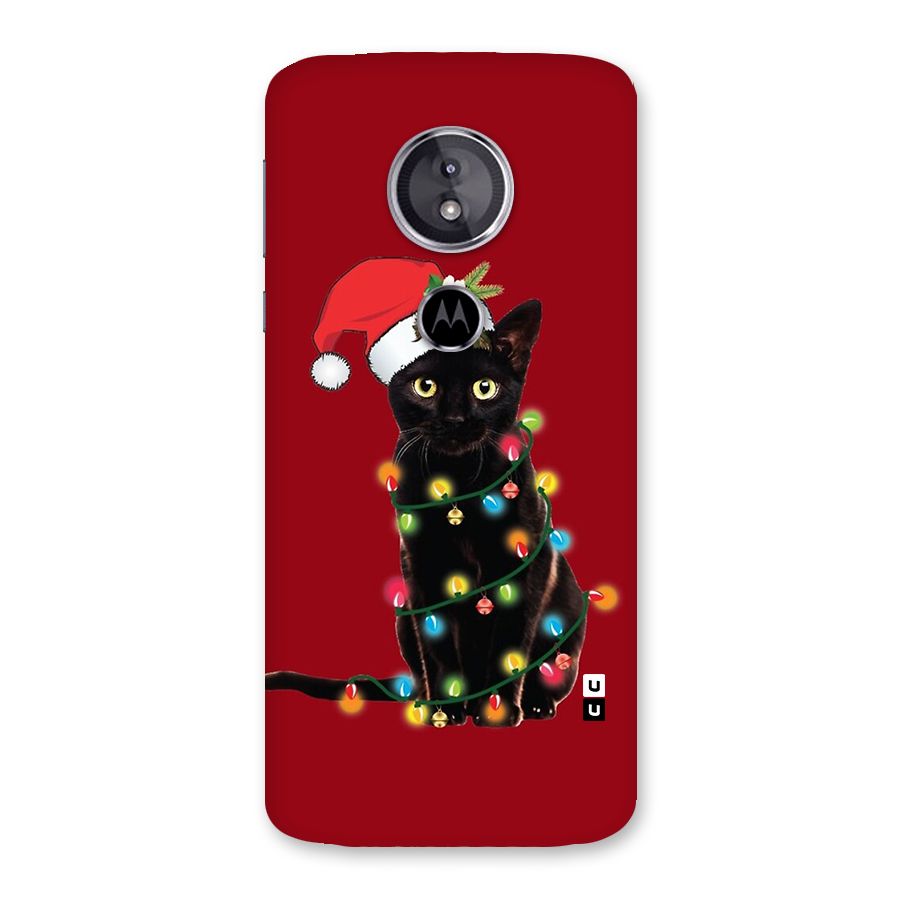 Christmas Cap Cute Cat Back Case for Moto E5