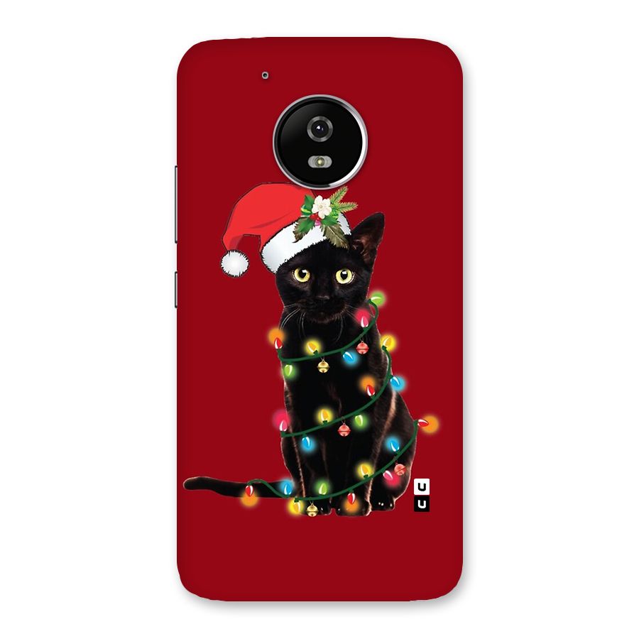 Christmas Cap Cute Cat Back Case for Moto G5