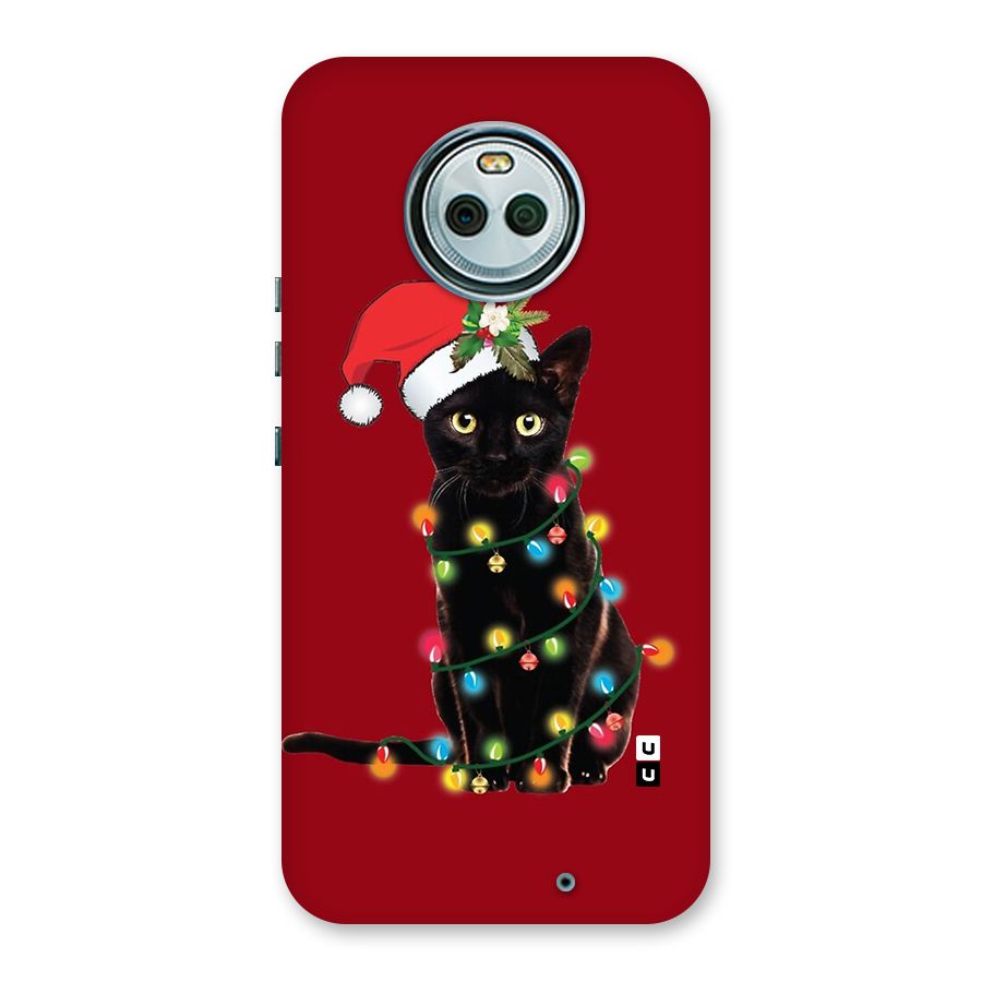 Christmas Cap Cute Cat Back Case for Moto X4