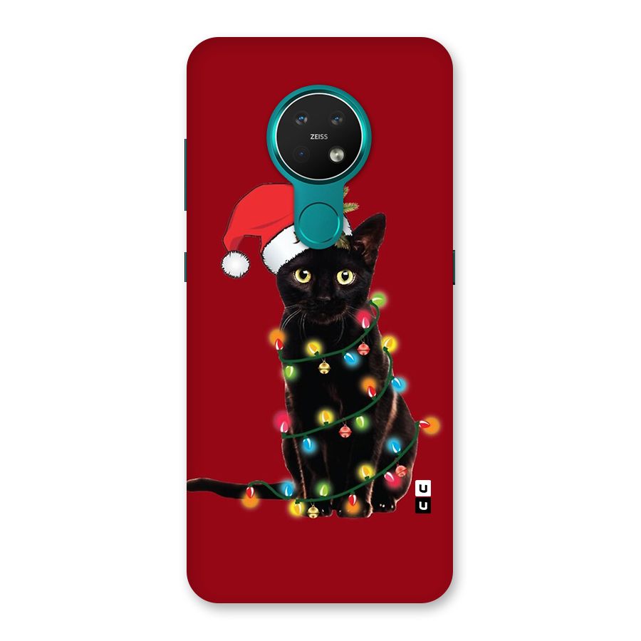 Christmas Cap Cute Cat Back Case for Nokia 7.2