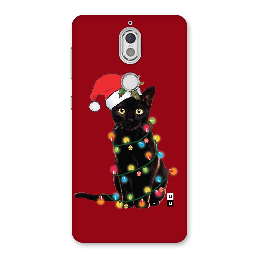 Christmas Cap Cute Cat Back Case for Nokia 7