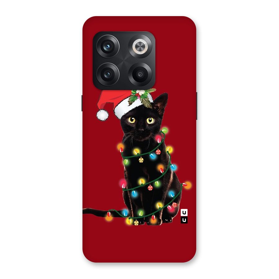 Christmas Cap Cute Cat Back Case for OnePlus 10T