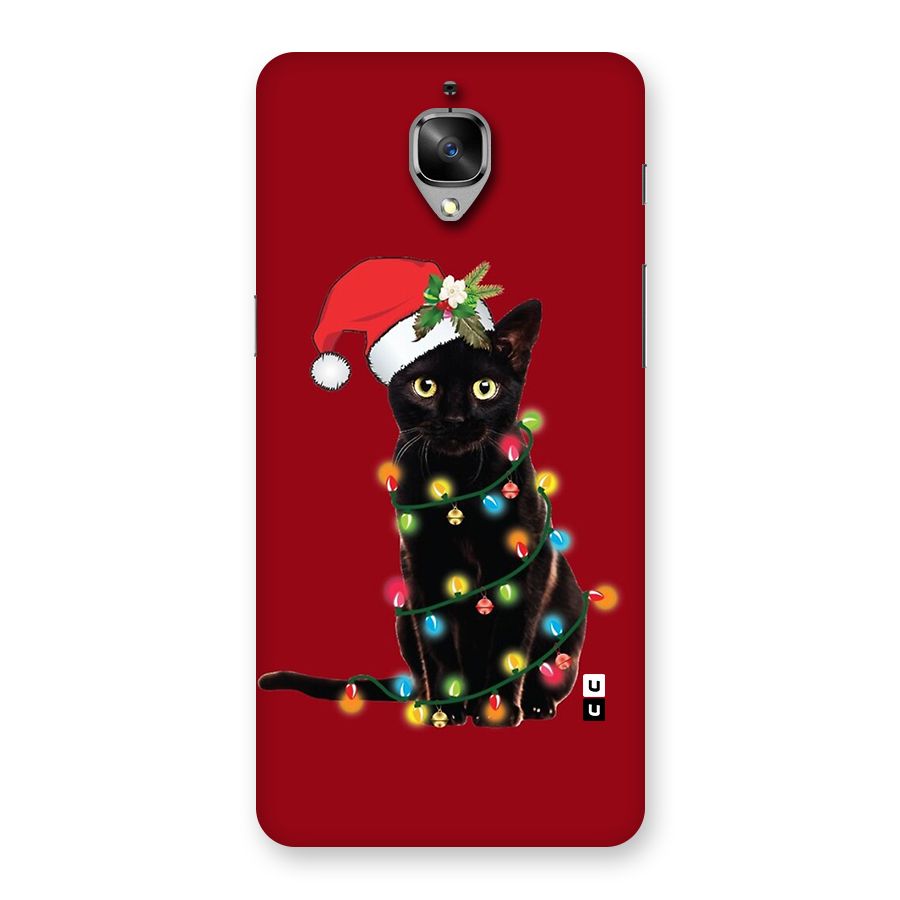 Christmas Cap Cute Cat Back Case for OnePlus 3