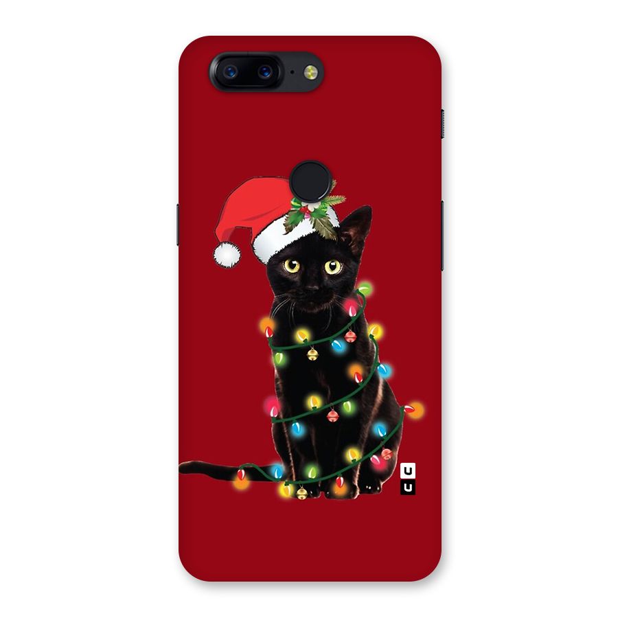 Christmas Cap Cute Cat Back Case for OnePlus 5T