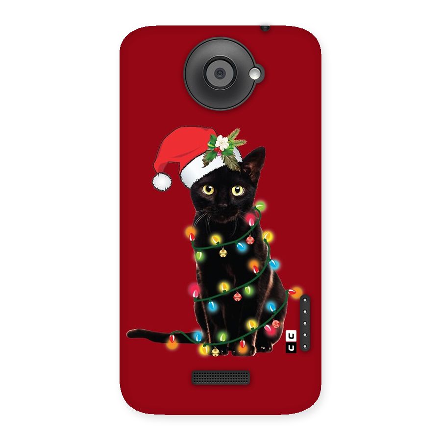 Christmas Cap Cute Cat Back Case for One X