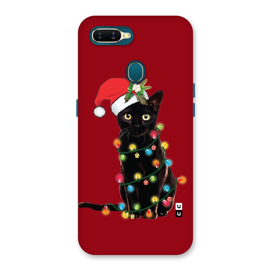 Christmas Cap Cute Cat Back Case for Oppo A11k