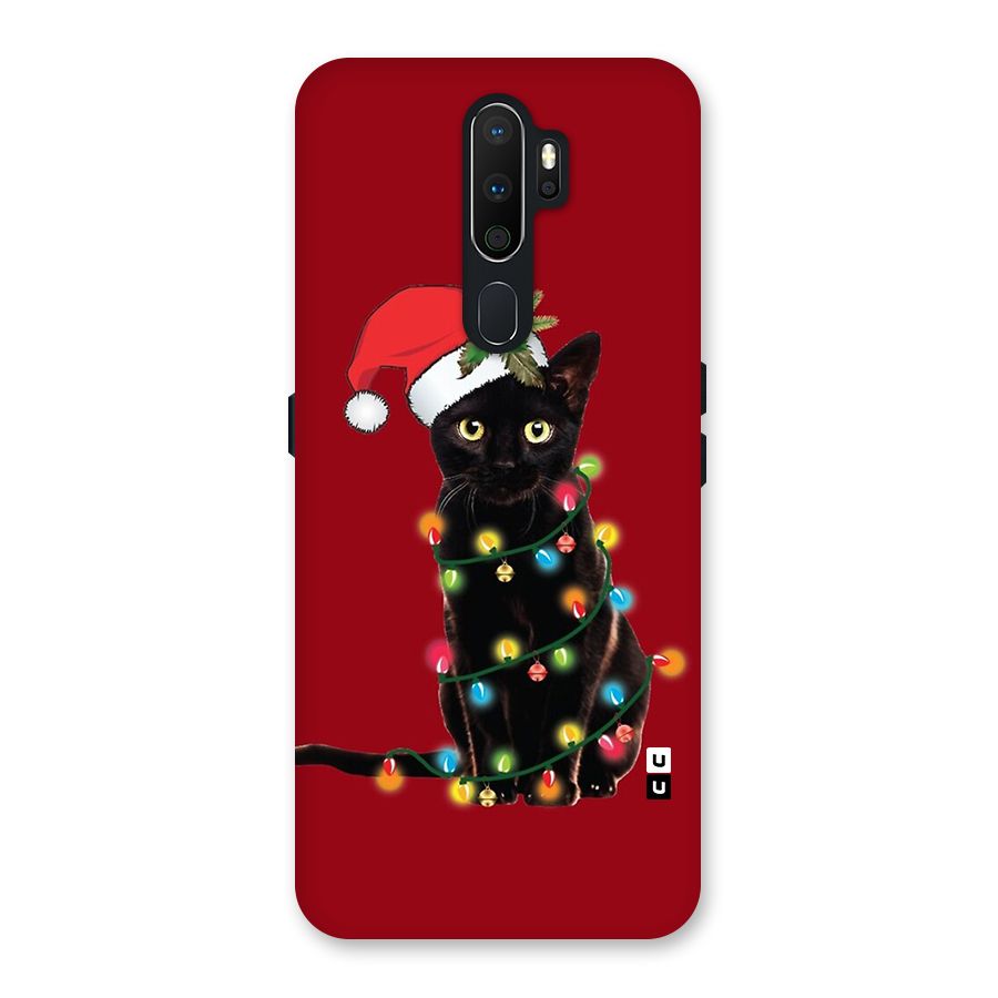 Christmas Cap Cute Cat Back Case for Oppo A5 (2020)