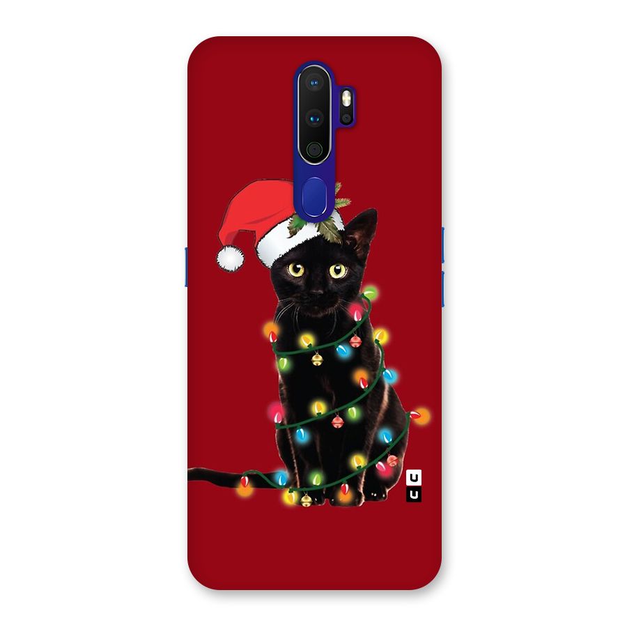 Christmas Cap Cute Cat Back Case for Oppo A9 (2020)