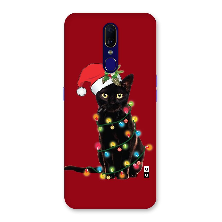 Christmas Cap Cute Cat Back Case for Oppo F11