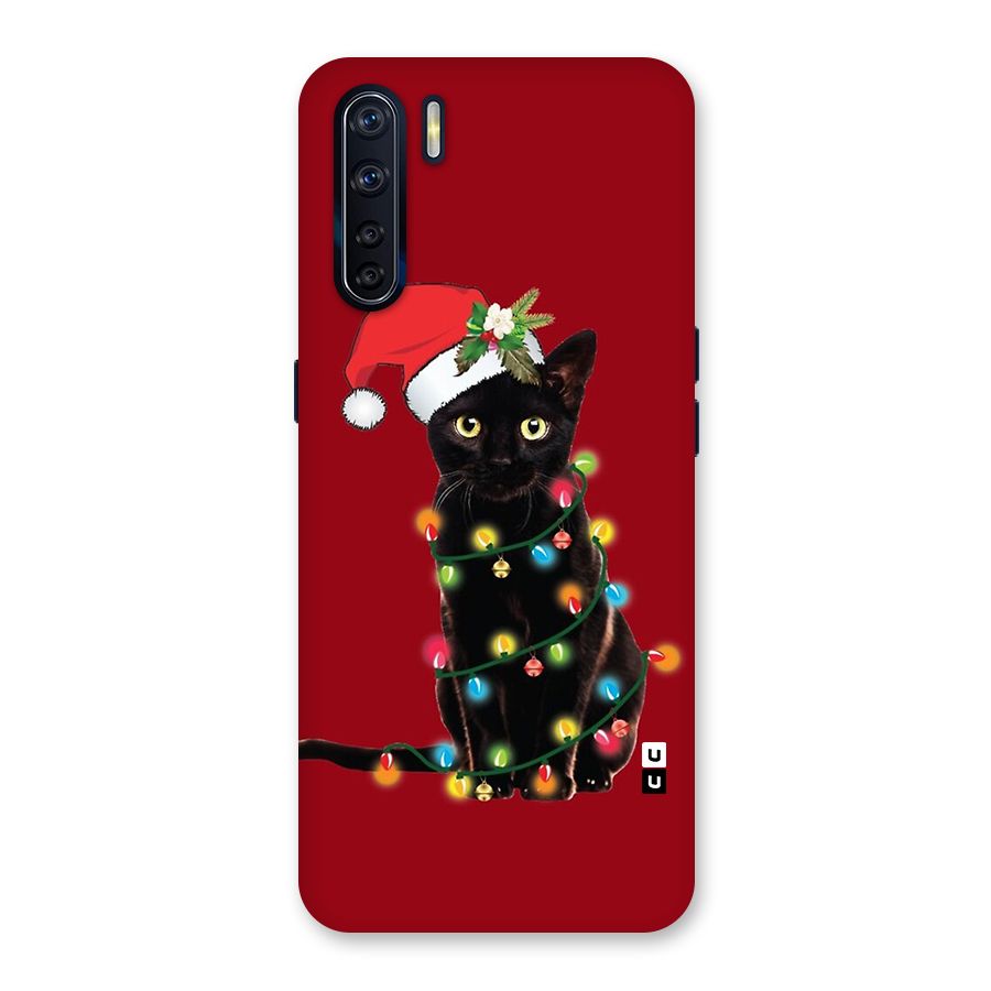 Christmas Cap Cute Cat Back Case for Oppo F15