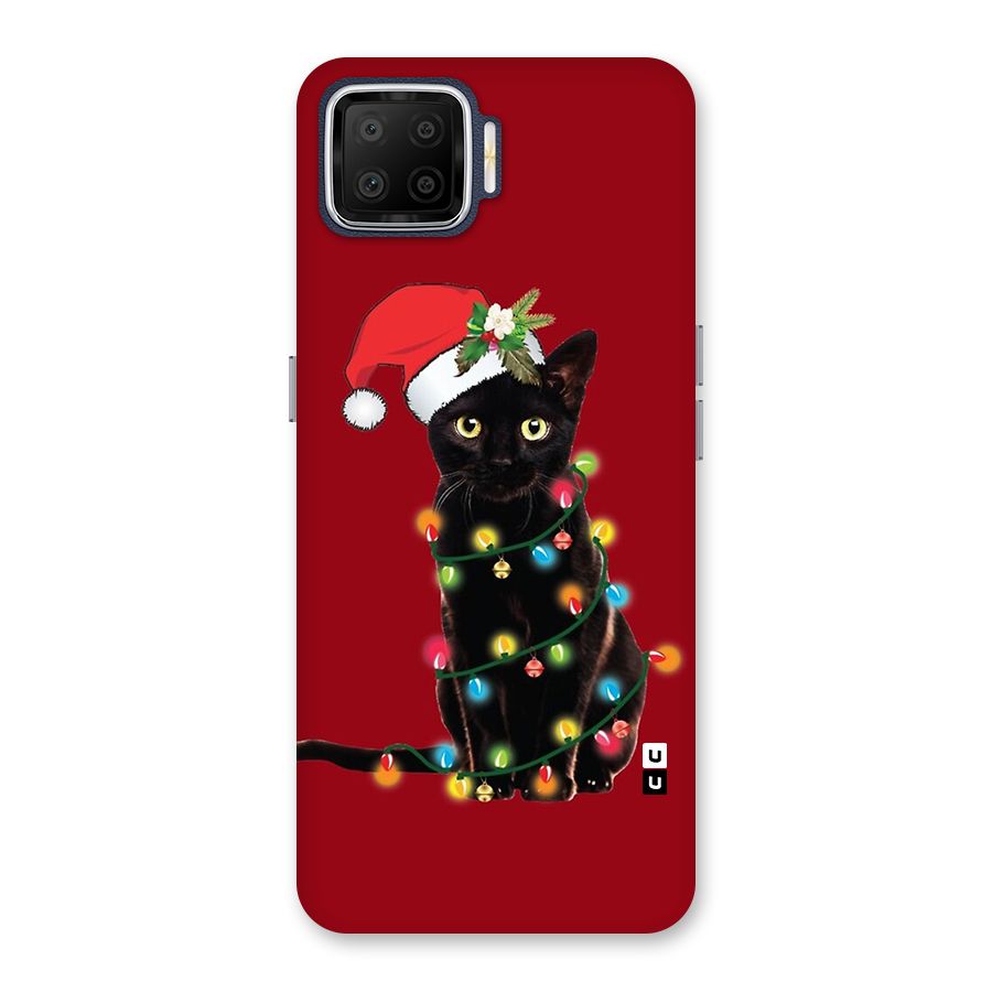 Christmas Cap Cute Cat Back Case for Oppo F17