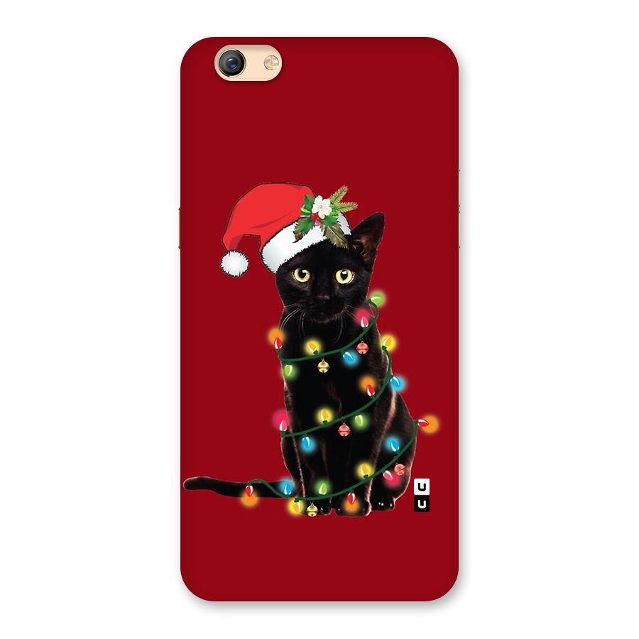 Christmas Cap Cute Cat Back Case for Oppo F3 Plus