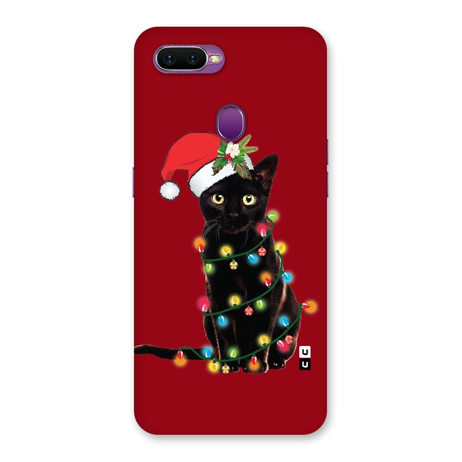Christmas Cap Cute Cat Back Case for Oppo F9