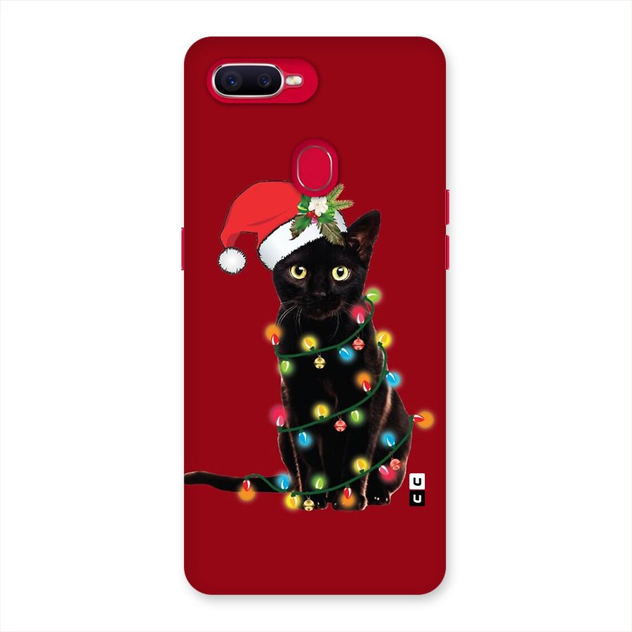 Christmas Cap Cute Cat Back Case for Oppo F9 Pro