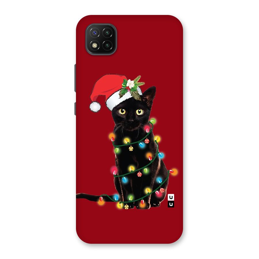Christmas Cap Cute Cat Back Case for Poco C3
