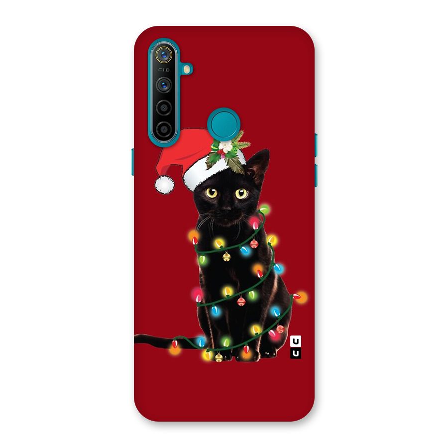 Christmas Cap Cute Cat Back Case for Realme 5i