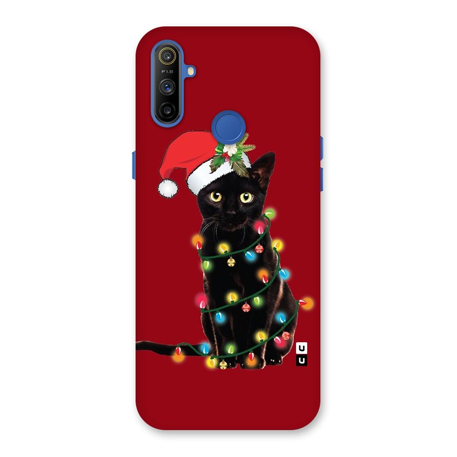 Christmas Cap Cute Cat Back Case for Realme Narzo 10A