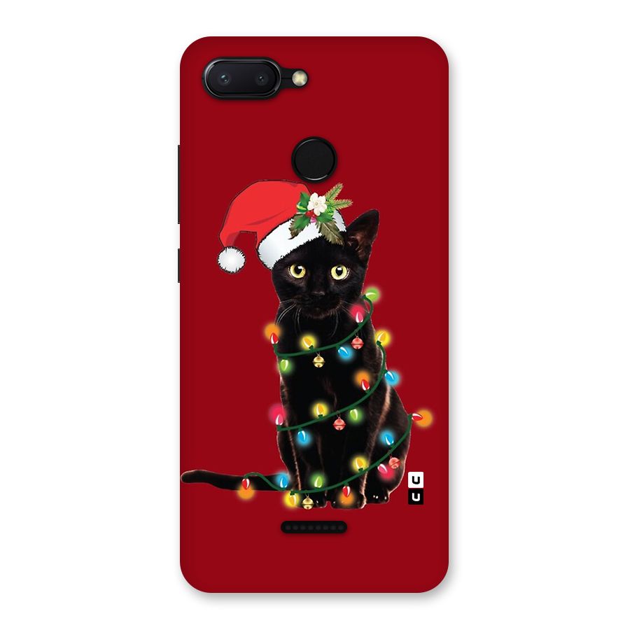 Christmas Cap Cute Cat Back Case for Redmi 6