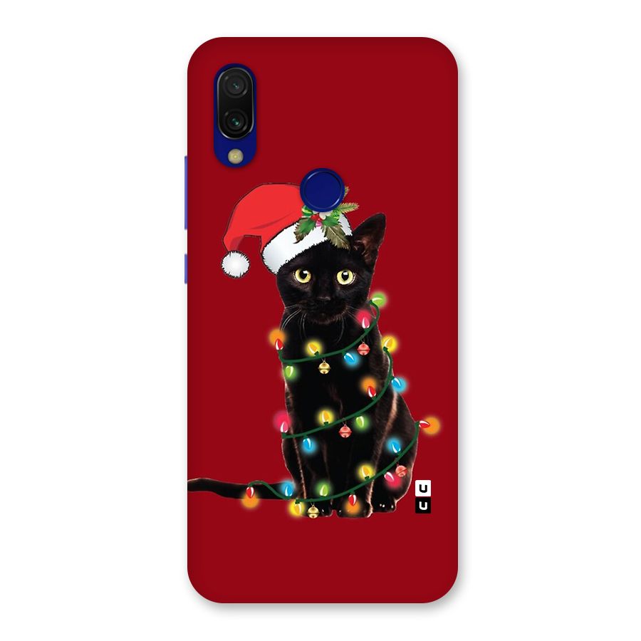 Christmas Cap Cute Cat Back Case for Redmi 7